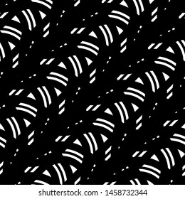 Design seamless monochrome interlaced pattern. Abstract background. Vector art