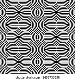 Design seamless monochrome interlaced pattern. Abstract background. Vector art