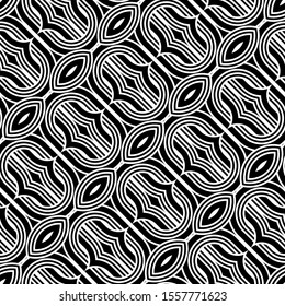 Design seamless monochrome interlaced pattern. Abstract background. Vector art