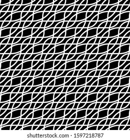 Design seamless monochrome interlaced pattern. Abstract grating background. Vector art