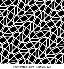 Design seamless monochrome interlaced pattern. Abstract background. Vector art