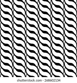 Design seamless monochrome interlaced pattern. Abstract vertical stripy background. Vector art