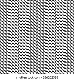 Design seamless monochrome interlaced pattern. Abstract vertical stripy background. Vector art