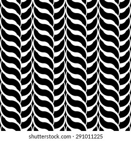 Design seamless monochrome interlaced pattern. Abstract vertical background. Vector art