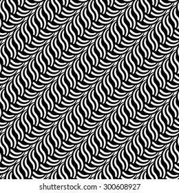 Design seamless monochrome interlaced pattern. Abstract diagonal stripy background. Vector art