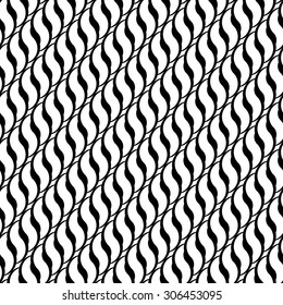 Design seamless monochrome interlaced pattern. Abstract diagonal stripy background. Vector art