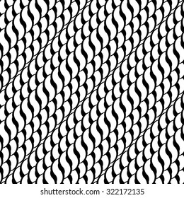 Design seamless monochrome interlaced pattern. Abstract diagonal stripy background. Vector art