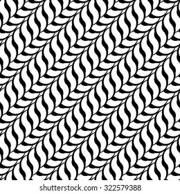 Design seamless monochrome interlaced pattern. Abstract diagonal background. Vector art