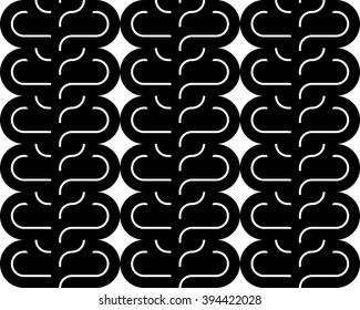 Design seamless monochrome interlaced pattern. Abstract background. Vector art