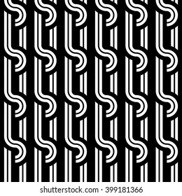 Design seamless monochrome interlaced pattern. Abstract background. Vector art