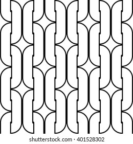 Design seamless monochrome interlaced pattern. Abstract background. Vector art