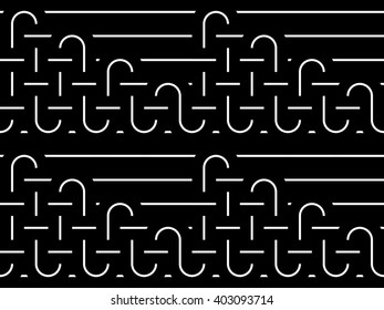 Design seamless monochrome interlaced pattern. Abstract stripy background. Vector art