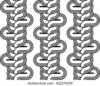 Design seamless monochrome interlaced pattern. Abstract background. Vector art