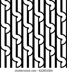 Design seamless monochrome interlaced pattern. Abstract background. Vector art