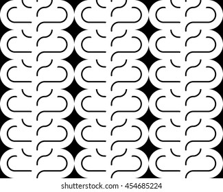 Design seamless monochrome interlaced pattern. Abstract background. Vector art