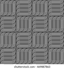 Design seamless monochrome interlaced pattern. Abstract background. Vector art