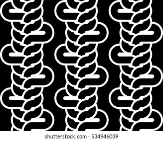 Design seamless monochrome interlaced pattern. Abstract stripy background. Vector art