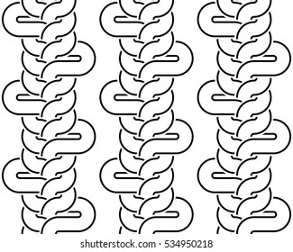 Design seamless monochrome interlaced pattern. Abstract stripy background. Vector art