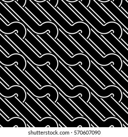 Design seamless monochrome interlaced pattern. Abstract background. Vector art