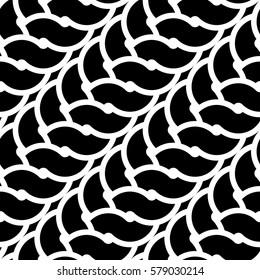 Design seamless monochrome interlaced pattern. Abstract background. Vector art