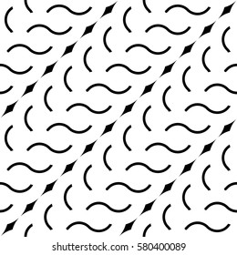 Design seamless monochrome interlaced pattern. Abstract background. Vector art