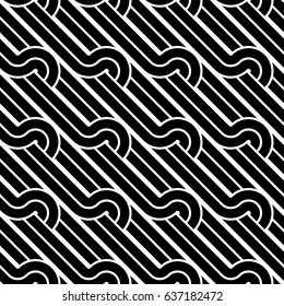 Design seamless monochrome interlaced pattern. Abstract background. Vector art
