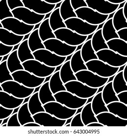 Design seamless monochrome interlaced pattern. Abstract background. Vector art
