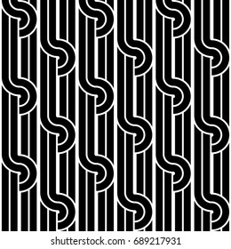 Design seamless monochrome interlaced pattern. Abstract background. Vector art