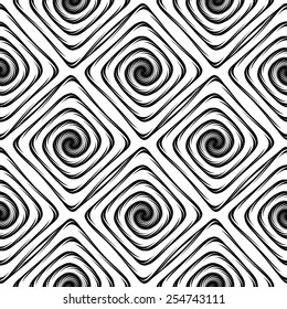 Design seamless monochrome labyrinth pattern. Abstract geometric twisted background. Vector art
