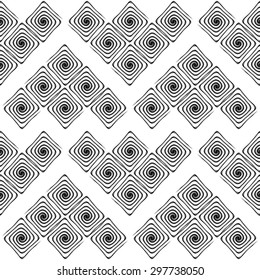 Design seamless monochrome labyrinth pattern. Abstract geometric background. Vector art