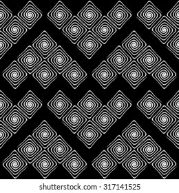 Design seamless monochrome labyrinth pattern. Abstract geometric background. Vector art