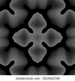 Design seamless monochrome lacy pattern. Abstract decorative background. Vector art. No gradient