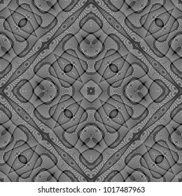 Design seamless monochrome lacy pattern. Abstract decorative background. Vector art. No gradient