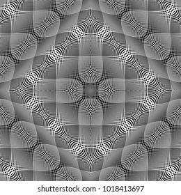Design seamless monochrome lacy pattern. Abstract decorative background. Vector art. No gradient