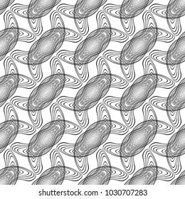 Design seamless monochrome lacy pattern. Abstract decorative background. Vector art. No gradient