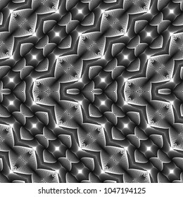 Design seamless monochrome lacy pattern. Abstract zigzag background. Vector art. No gradient