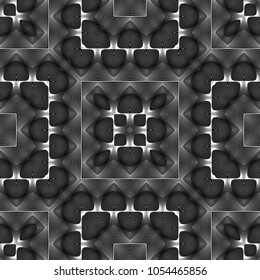 Design seamless monochrome lacy pattern. Abstract decorative background. Vector art. No gradient