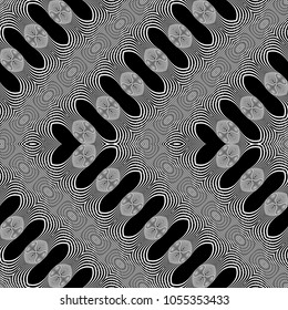 Design seamless monochrome lacy pattern. Abstract decorative background. Vector art. No gradient