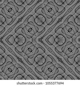 Design seamless monochrome lacy pattern. Abstract decorative background. Vector art. No gradient