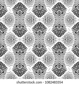Design seamless monochrome lacy pattern. Abstract decorative background. Vector art. No gradient