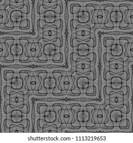 Design seamless monochrome lacy pattern. Abstract decorative background. Vector art. No gradient