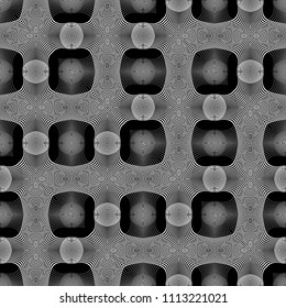 Design seamless monochrome lacy pattern. Abstract decorative background. Vector art. No gradient