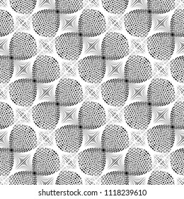 Design seamless monochrome lacy pattern. Abstract decorative background. Vector art. No gradient