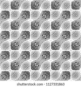 Design seamless monochrome lacy pattern. Abstract decorative background. Vector art. No gradient