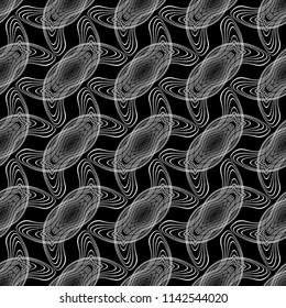 Design seamless monochrome lacy pattern. Abstract decorative background. Vector art. No gradient