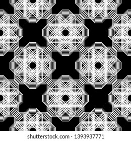 Design seamless monochrome lacy pattern. Abstract background. Vector art