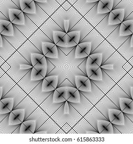 Design seamless monochrome lacy pattern. Abstract decorative background. Vector art. No gradient