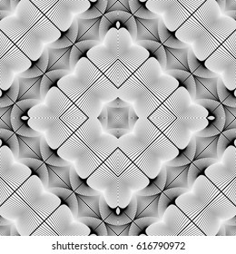 Design seamless monochrome lacy pattern. Abstract decorative background. Vector art. No gradient
