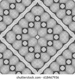 Design seamless monochrome lacy pattern. Abstract decorative background. Vector art. No gradient