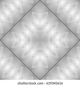 Design seamless monochrome lacy pattern. Abstract decorative background. Vector art. No gradient